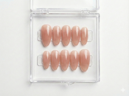 Nude Pink Jelly Press on Nails, Minimalist Almond Nails, Sheer Neutral Glue ons, Clean Girl Aesthetic, Natural Fake Nails, Classy Daily Nail - PN251283