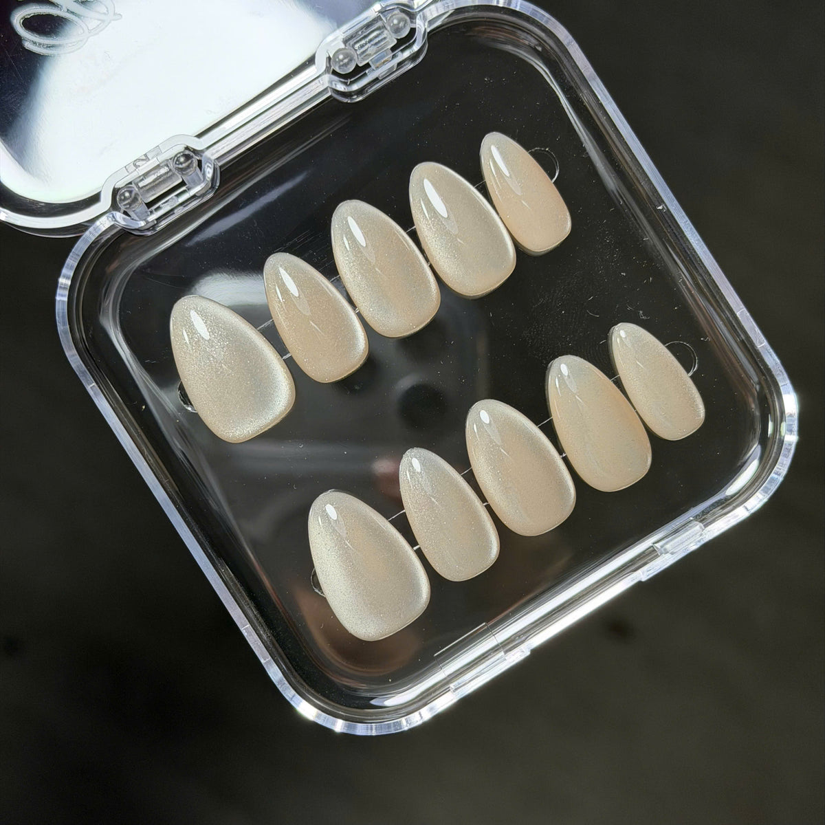 Sheer Nude Press On Nails - Neutral Nails - Wedding Brial Nails - Clean Girl Minimalist Glossy Natural - Custom Size Set - PN251142