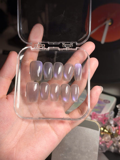 Custom Jelly Press on Nails, Transparent Sheer Color Gel Nails, Clear Custom Size Reusable Handmade Soft Gel, Choose Your Color Nails, Gift - BS260601