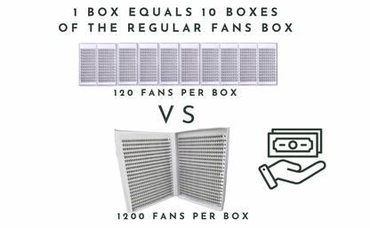 Pinneacle - 1200 Fans - 5D Wispy Premade Fans - Premade Spike + Volume Fans For Professional Eyelash Extensions (0.07-5D)