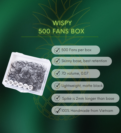 Wispy 500 Fans | 7D volume | C curl | 11mm (spike 13mm)