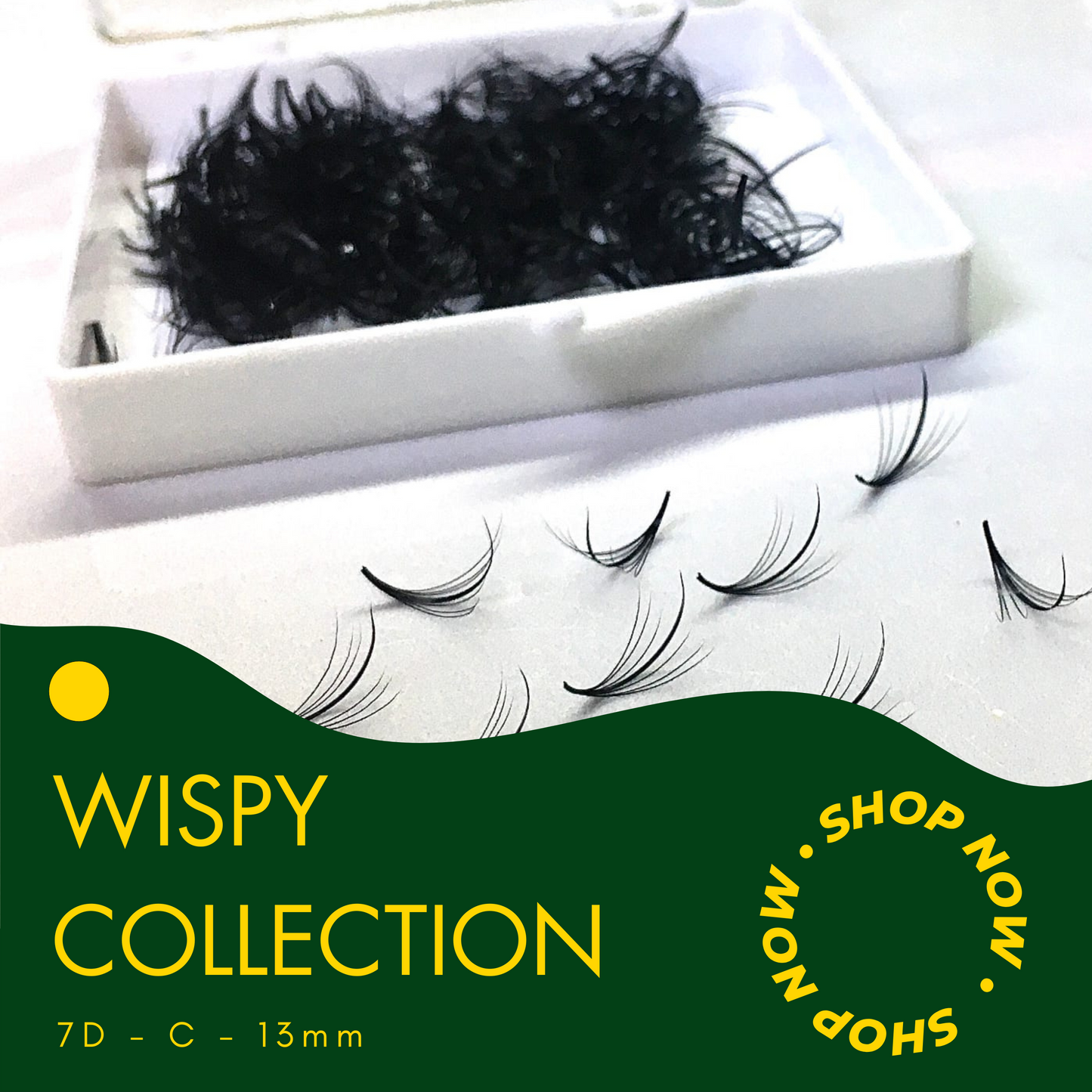 Wispy 500 Fans | 7D volume | C curl | 13mm (spike 15mm)