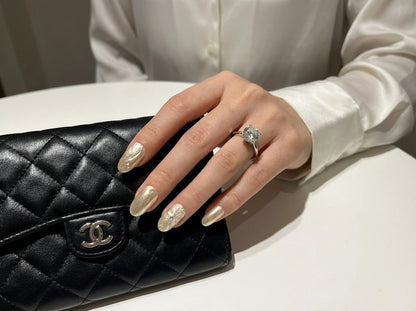 Nude Cat Eye Press On Nails with Rhinestone Charms - Luxury Shimmer Nails - Bridal Nude Nails - Custom Size Set - PN251121