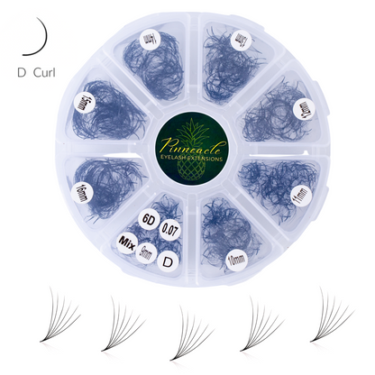 1200 Fans - 8 sizes 1 in box | Lengths: 11-18mm | Round Box | 7D