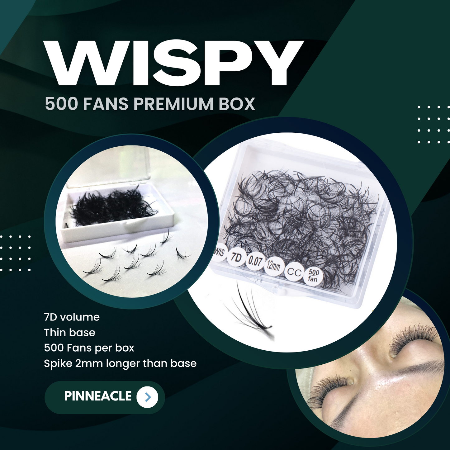 Wispy 500 Fans | 7D volume | C curl | 18mm (spike 20mm)