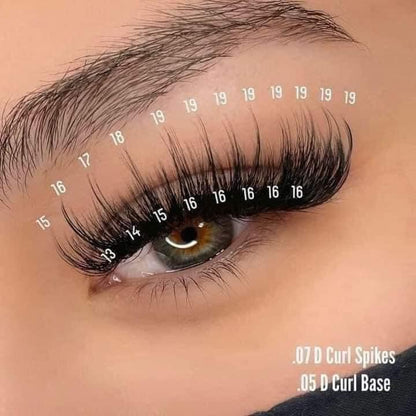 Premade Ultra-Narrow 5D Spike Fans - 800 Fans Per Box - Premium Handmade Volume Fans For Professional Eyelash Extensions