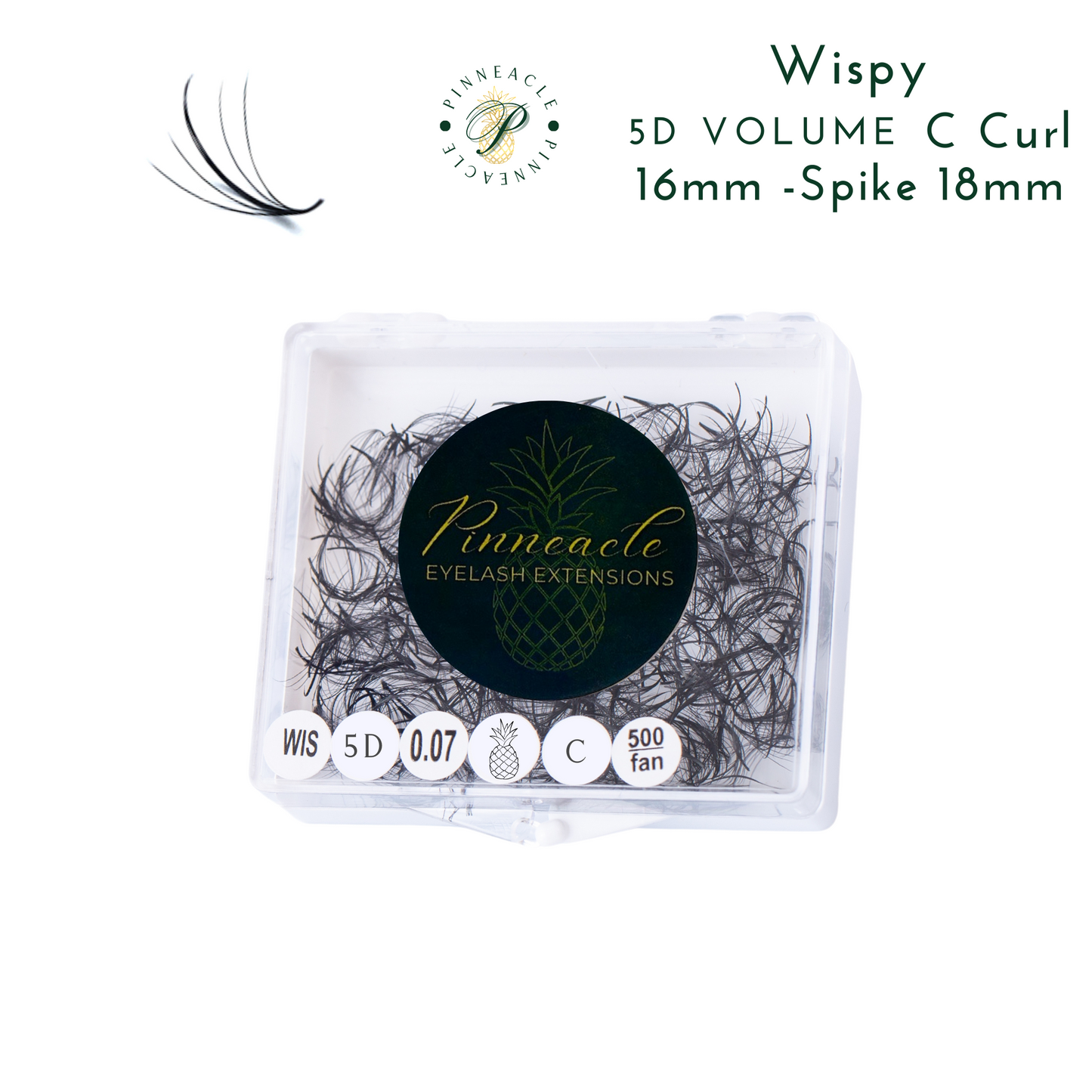 Wispy 500 Fans | 5D volume | C curl | 16mm (spike 18mm)