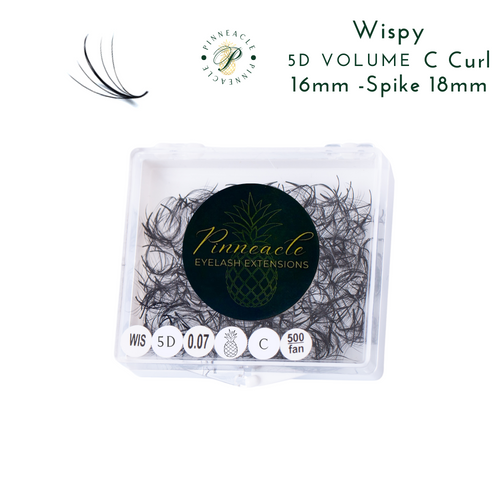 Wispy 500 Fans | 5D volume | C curl | 16mm (spike 18mm)