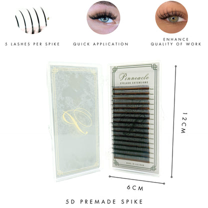 Premade Ultra-Narrow 5D Spike Fans - 800 Fans Per Box - Premium Handmade Volume Fans For Professional Eyelash Extensions