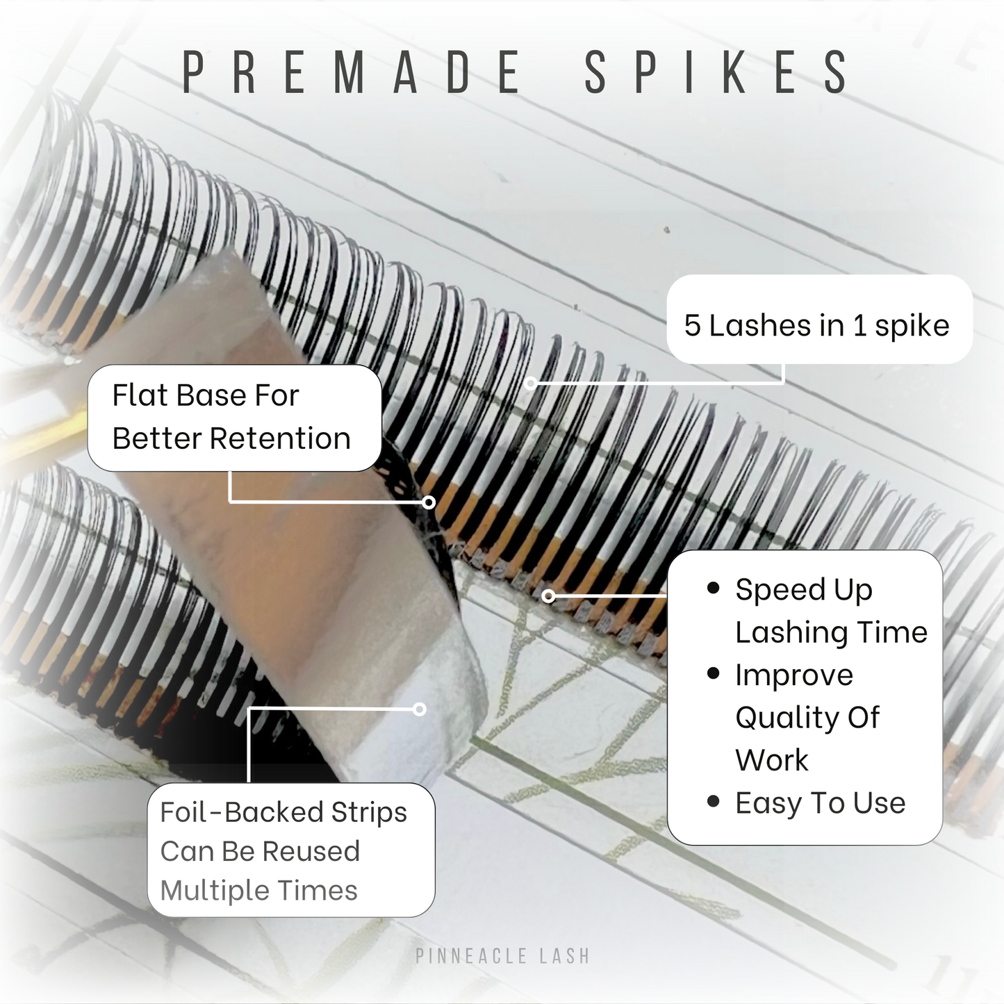 Premade Ultra-Narrow 5D Spike Fans - 800 Fans Per Box - Premium Handmade Volume Fans For Professional Eyelash Extensions