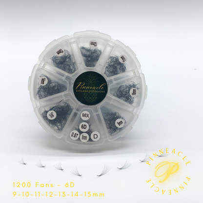 1200 Fans - 8 sizes 1 in box | Lengths: 11-18mm | Round Box | 7D